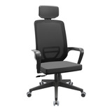Cadeira Escritório Presidente Adrix Relax Nylon - Plaxmetal Cor Preto Material Do Estofamento Couro Sintético