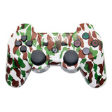 Controle Joystick Compatível Ps3 Play Game Camo Brown Green