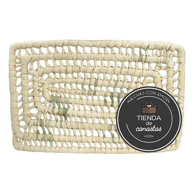 Set De 36 Manteles De Palma Rectangular, Bajo Plato De Palma Beige