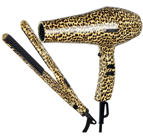 Duga Kit Secador Pelo 2000w + Planchita Animal Print 200ºc