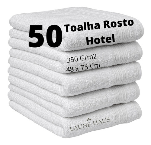 Kit C/50 Toalhas De Rosto Hotel Pousada Salão Airbnb Atacado