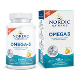 Omega-3 Nordic Naturals, Sabor Limón - 90 Cápsulas - 690 Mg 