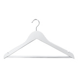 Kit 20 Un Cabides De Madeira Organizador Para Roupas Branco