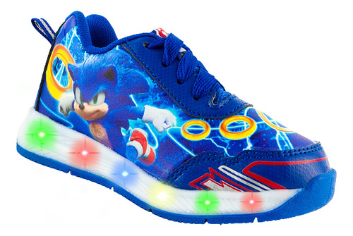 Tenis Niño Luces Leds Sonic The Hedgehog 2 Moda 819-ar