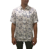 Efecto Uno Camisa M/cortas Hombre Hawai Playa Blanco-az Ras