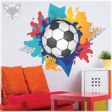 Vinilo Decorativo Infantil Pelota Futbol Colores Pc38a 100cm