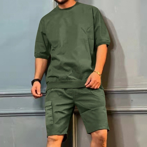 Conjuntos Masculinos Playera Casual Y Pantalón De Trabajo