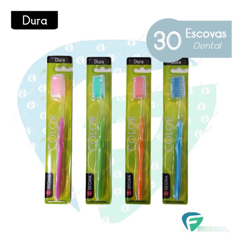 Kit 30 Escova Dental Forte Dupla Ação C/ Protetor De Cerdas