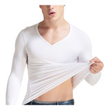 Tops Para Hombre, Ropa Interior Térmica Delgada Y Delgada, C