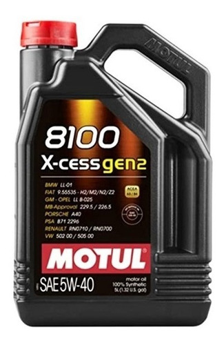 Aceite Motul 8100 4t X-cess 5w40 Sintetico 5 Lts  Plan Fas