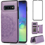 Funda Para Samsung Galaxy S10 Plus -lila/mandala + Tarjet...