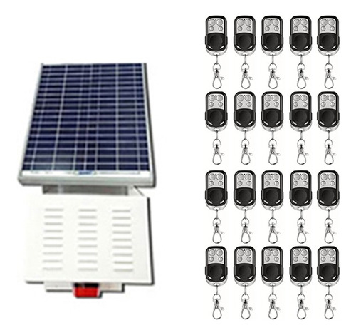 Pack 1 Alarma Comunitaria 30w Solar Y 20 Controles + Envio
