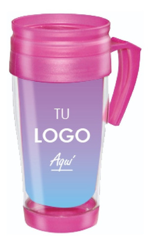 Jarro Vaso Térmico Rosa Personalizado Foto Logo Diseño