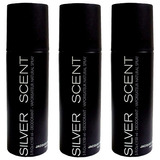 Kit Com 3 Deodorantes Corporal Silver Scent 200ml - Men