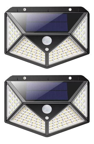 Pack X2 Lampara Solar Led Sensor Movimiento Exterior 100 Led