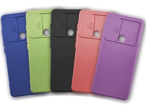 Funda De Silicona Con Cubre Camara Para Moto E20 E30 & E40 