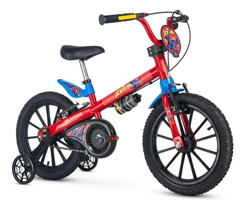 Bicicleta Infantil Aro 16 Rodinhas Menino Spider Man Nathor