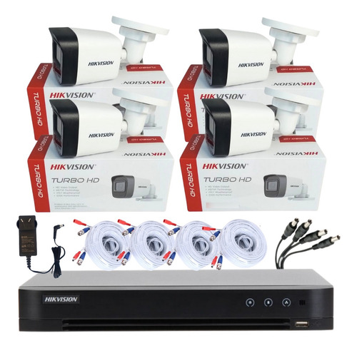 Kit Camaras Full Hd Ideal Hogar O Negocio Hikvision Dvr 4ch 