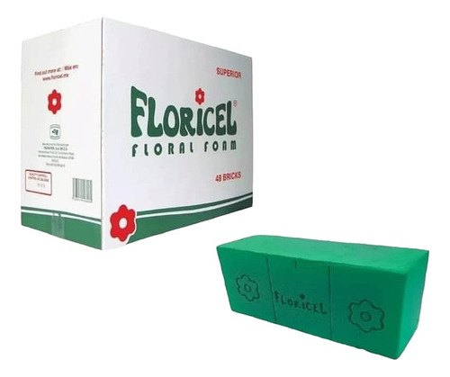 Espuma Floral Floricel 1 Caja Con 24 Piezas Tabique Floral