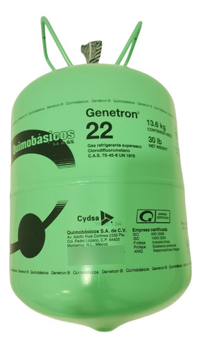 Gas Refrigerante Genetron R22 Boya 13.6kg Aire Acodiciando