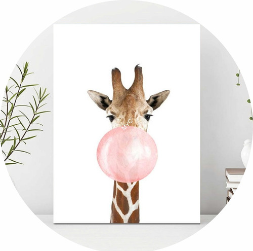 Cuadros Animales Con Chicle Globo  33x22 Cm Por Unidad