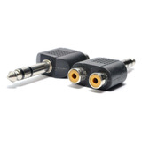 Adaptador De Plug 6,3 Mm A 2 Jacks Rca, Estéreo