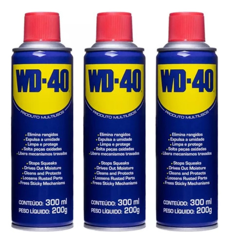 Kit 3 Wd40 Sprays Produto Multiuso - Desengripante 300ml