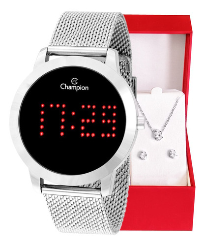 Relógio Champion Feminino Prata Digital Ch40106t Original 