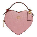 Bolsa Coach Corazón De Mujer Envío Gratis Color Im/true Pink Multi Color De La Correa De Hombro Dorado/rojo Diseño De La Tela Liso