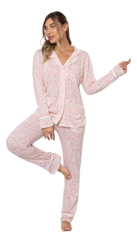 Pijama So Pink Camisero Mujer De Viscosa Abotonado 