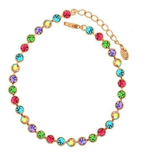 Pulsera Multicolor Oro18kgp Swarovski Elements Regalo