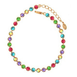 Pulsera Multicolor Oro18kgp Swarovski Elements Regalo