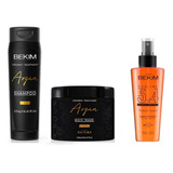 Combo Bekim Argan 4oils Shampoo +mascara +protector Térmico