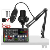 Equipo De Podcast Panel De Aluminio, Micrófono 48v, Interfaz