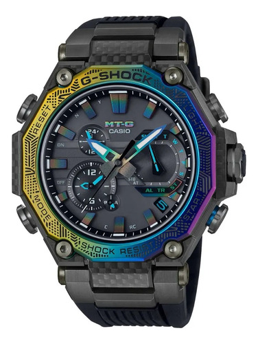 Reloj Casio G-shock Mtg-b2000 Para Caballero Correa Negro Bisel Negro Fondo Negro