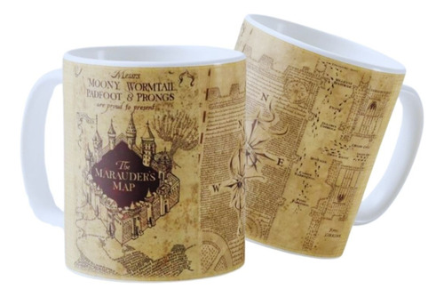 Mug Harry Potter Mapa Del Merodeador Taza Ceramica 11 Onz