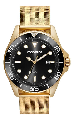 Relógio Masculino Mondaine Malha De Aço Dourado 32507gpmvde2