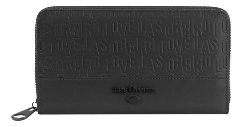 Maxi Billetera Las Oreiro Mujer Monedero Fichero Cuero Pu Color Negro Diseño De La Tela Texturado