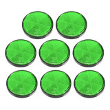 8 Reflejantes Plástico 56mm Diá Verde Para Moto Atv Scooter