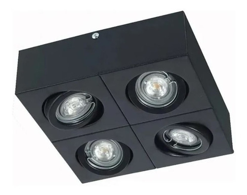 Plafon Moderno Cuadrado Dicroico 4 Luces Lamparas Led Gu10