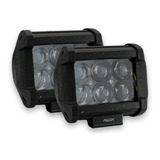 Par Faros 6 Led Dually Lupa Fijo Estrobo Blanco