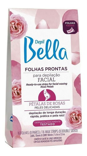 Folhas Prontas Facial Pétalas De Rosas Depil Bella C/16 - 1u