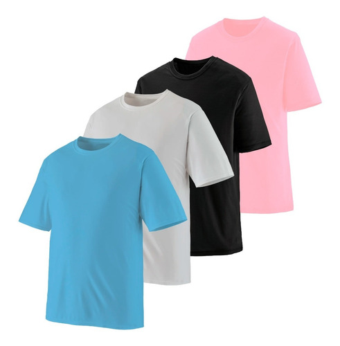Kit 4 Camisetas Masculina Básica Algodão Camisa
