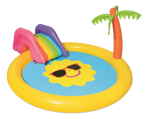 Pileta Playcenter Inflable Isla De Sol Bestway 53071 Tobogán