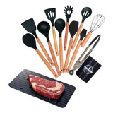 Kit 12 Peças Utensílios De Cozinha + Tábua Descongelante