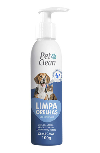 Limpa Orelhas Limpador De Ouvido Cães Gatos Pet Clean 100g
