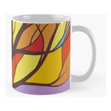 Taza X4 Árbol Mosaico Multicolor Calidad Premium