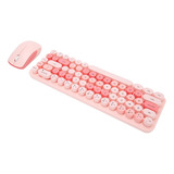 Conjunto De Teclado Inalámbrico Mouse Combo 2.4 Ghz Cute Ret