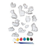 Figuras De Yeso 13 Animales Granja + Pintura