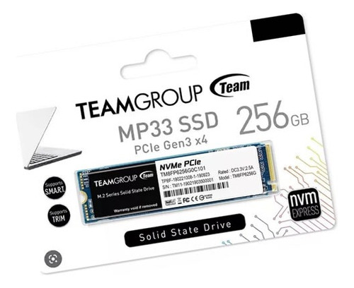 Disco Sólido Ssd 256gb M2 Nvme Teamgroup Pcie3x4